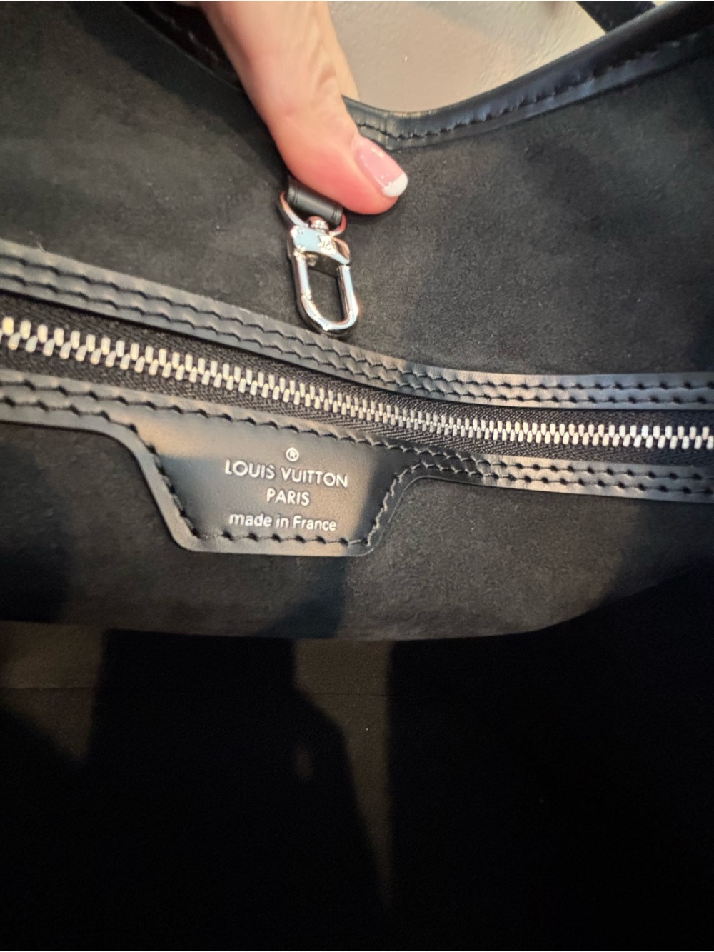 Louis Vuitton Black Epi Leather Neverfull with Brown/Black Monogram Pouch - Picture 4 of 13